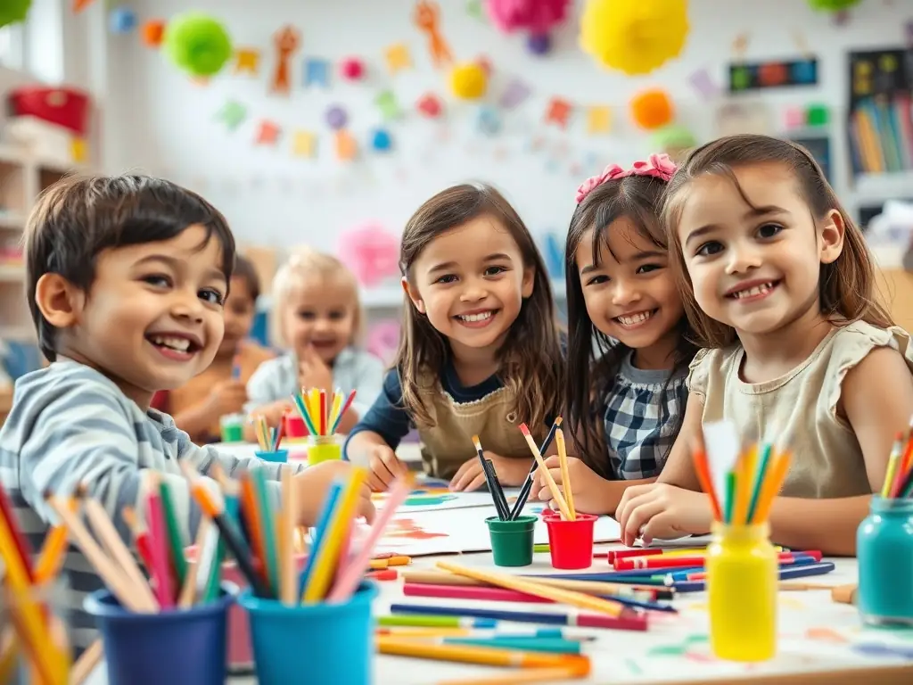 Children participating in an educational program at the AFC Museum, learning about art history and creating their own masterpieces.
